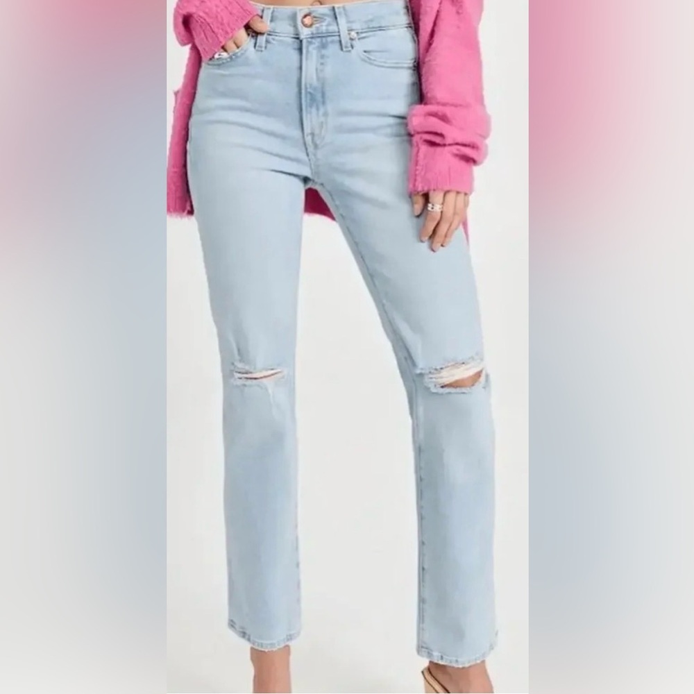 AYR sz 32 The Sugar Jeans Light Blue Distressed Denim zip fly great condition
